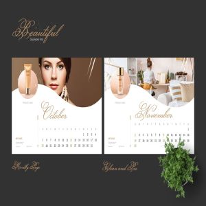 2020年美容行业定制横版活页台历设计模板 2020 Beauty Creative Calendar Pro插图7