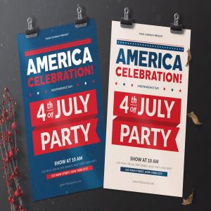 美国独立日庆祝活动海报传单设计模板 America Celebration Flyer