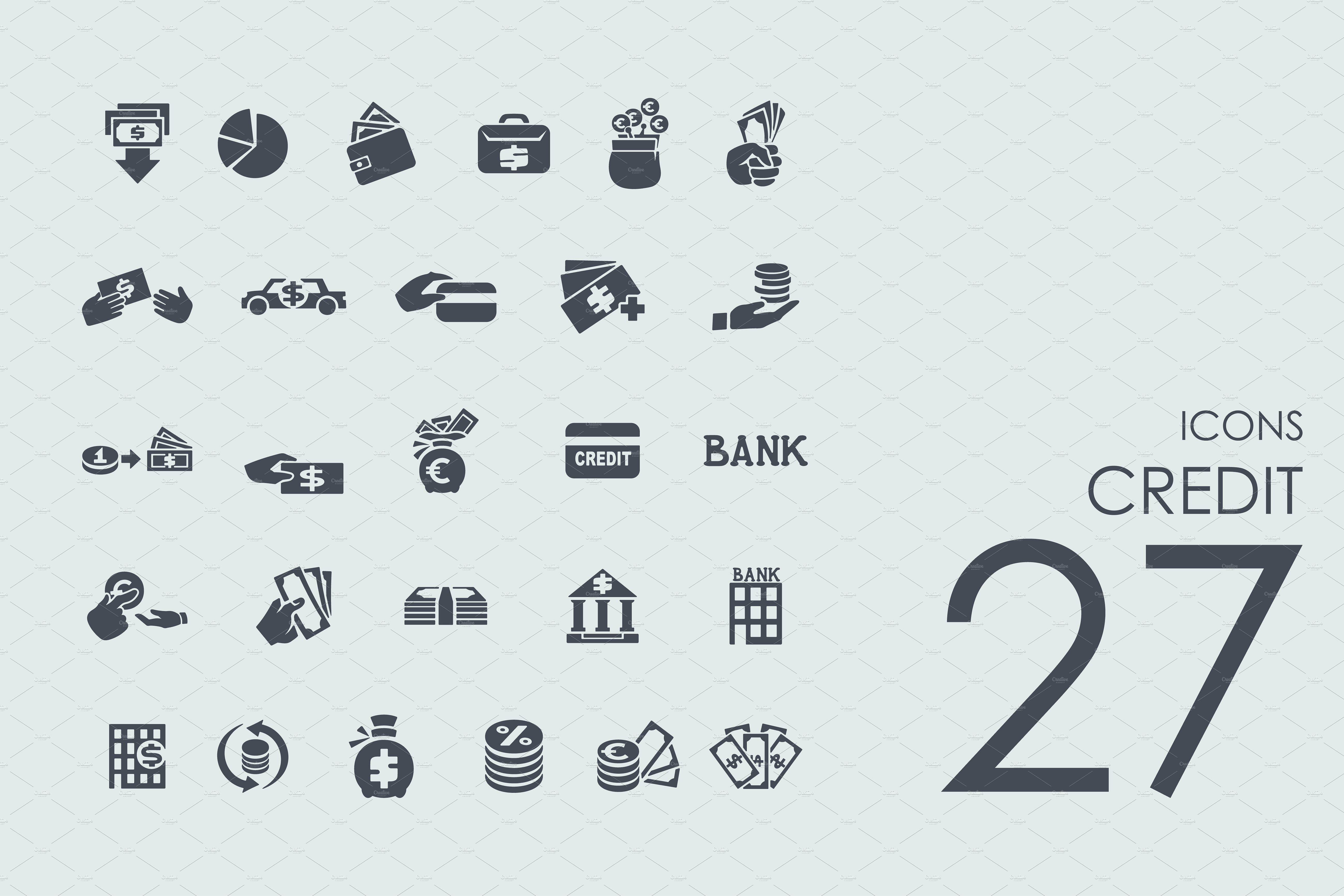 27枚信用卡相关图标 27 Credit icons