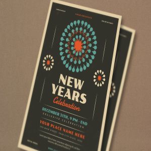 复古风格新年主题活动海报传单模板 Retro New Year’s Event Flyer插图4