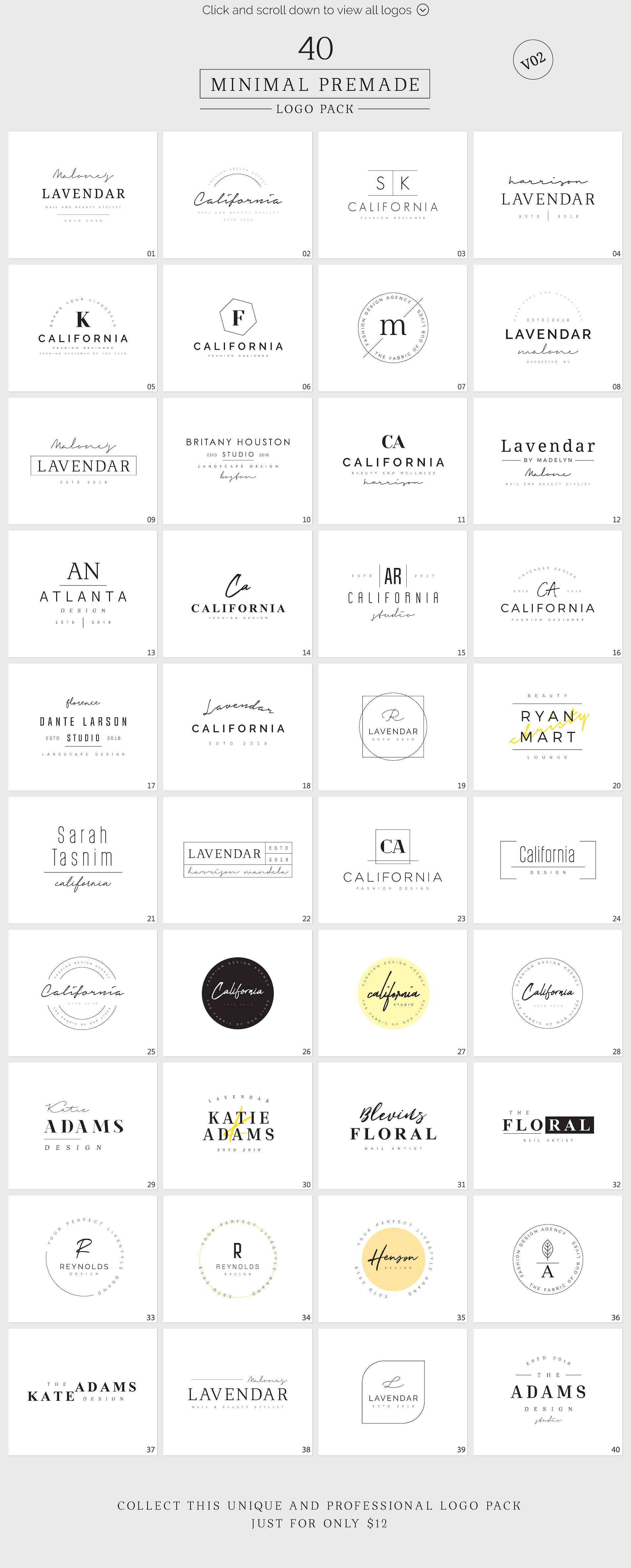 时尚简约的预制标志LOGO模板