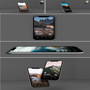 一流设计素材网下午茶：4K级的多角度iPhone X展示模型下载[PSD]