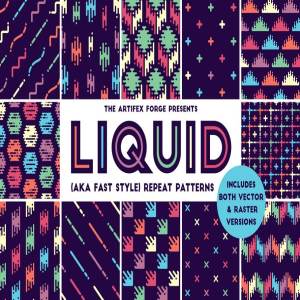 醒目复古创意图案纹理 Liquid Repeat Patterns