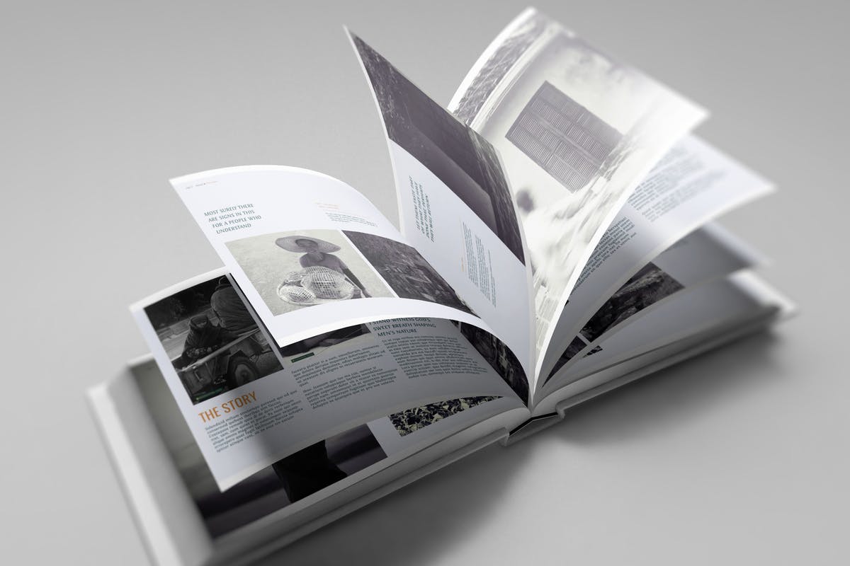 高端品牌企业画册样机模板 US Landscape Book Mockup