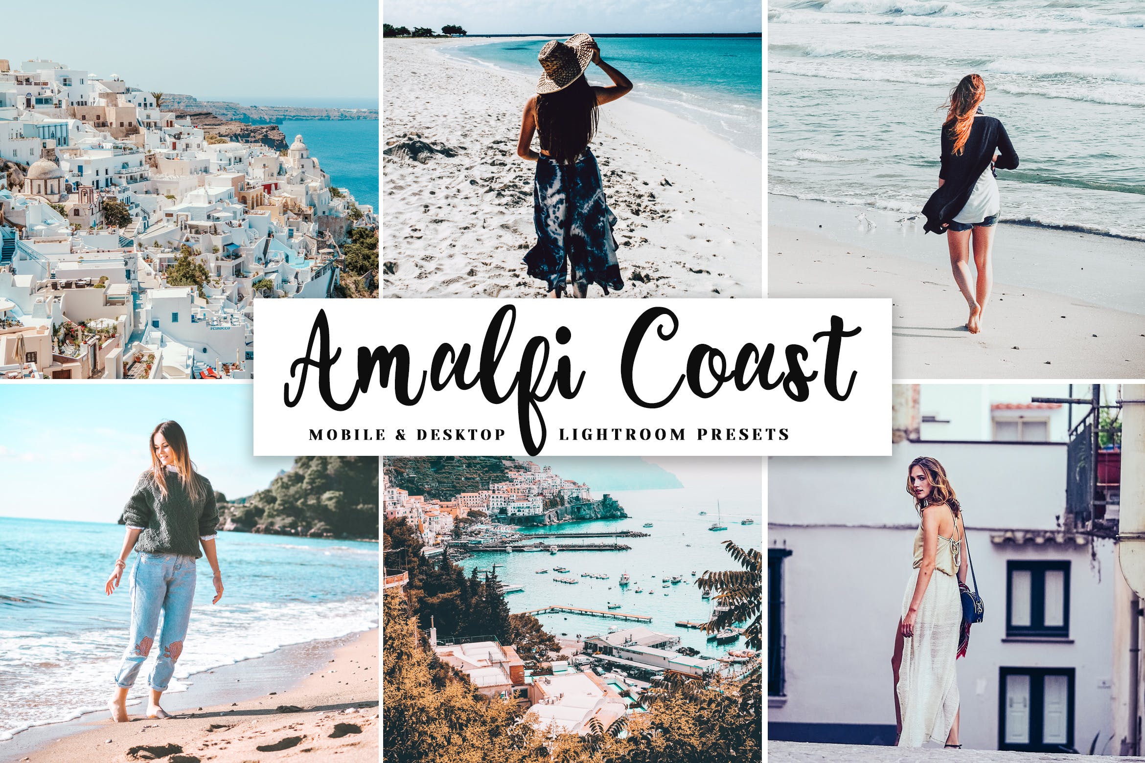 沙滩海景摄影后期处理LR调色预设 Amalfi Coast Mobile & Desktop Lightroom Presets