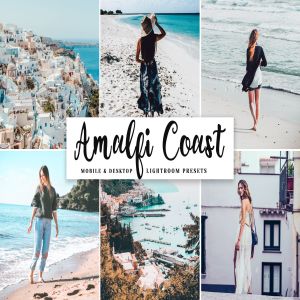 沙滩海景摄影后期处理LR调色预设 Amalfi Coast Mobile & Desktop Lightroom Presets
