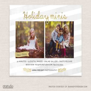 假日旅行摄影服务传单设计模板 Holiday Mini Session Flyer Template