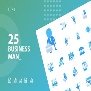 扁平设计风格商业主题矢量图标素材 Businessman Flat