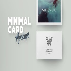 极简主义设计风格名片设计效果图样机 Minimal Card Mockups