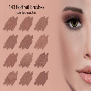 人像照片处理必备：143款美妆PS笔刷套装 Portrait Brushes for DigitalPainting