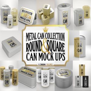 各类金属罐头样机模板合集 Metal Can Mockup Collection Vol. 1