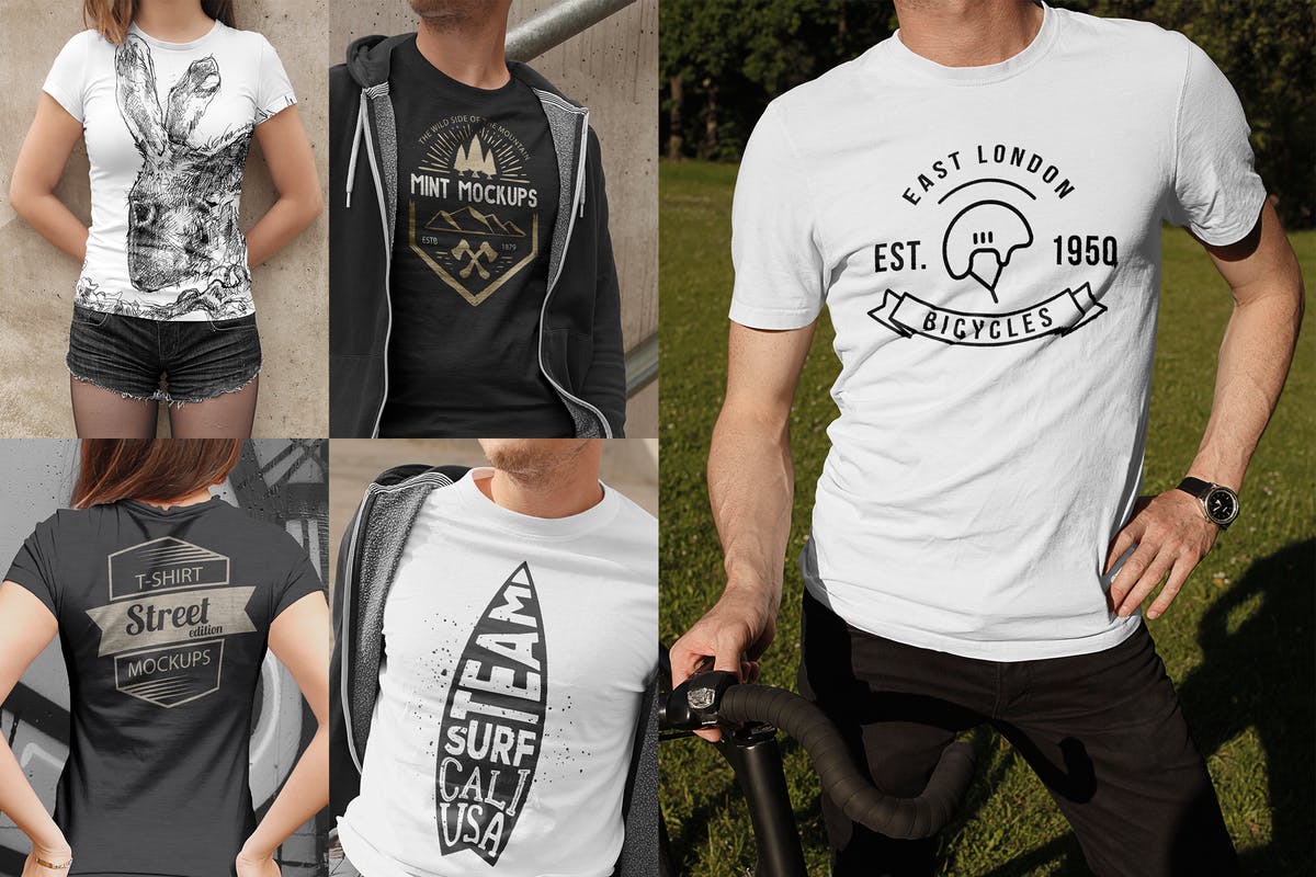 街景拍摄T恤样机模板 T-Shirt Mockups Street Edition
