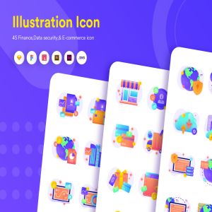 一流设计素材网下午茶：金融安全矢量图标素材下载[Sketch,AI,XD,Fig]