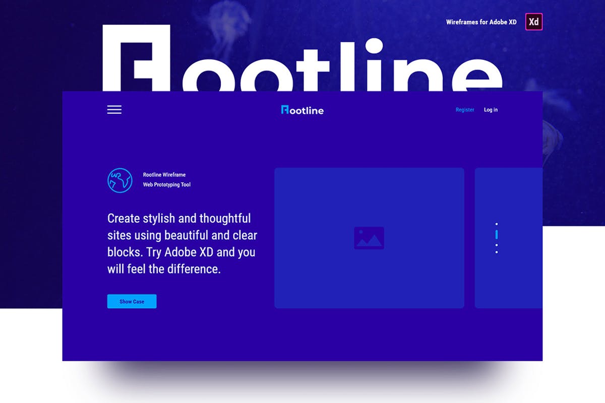 网站原型设计线框图设计套件 Rootline Wireframe UI Kit
