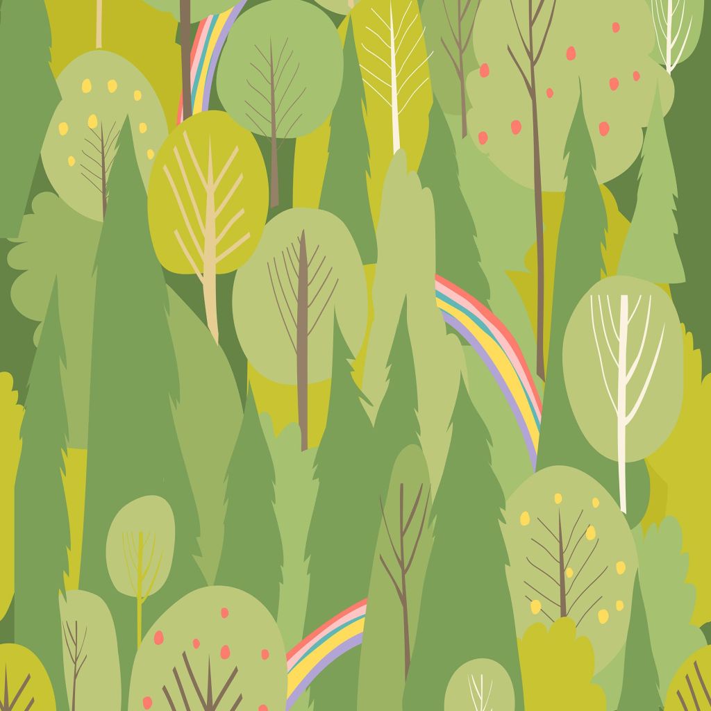 夏天森林水彩手绘无缝图案背景素材seamless Vector Summer Forest Pattern Summer Back 一流设计网