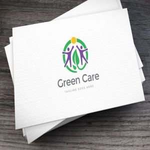 绿色护理主题创意Logo模板下载 Green Care Logo Template插图1