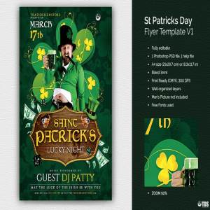 圣帕特里克节活动传单海报设计模板v1 Saint Patricks Day Flyer PSD V1