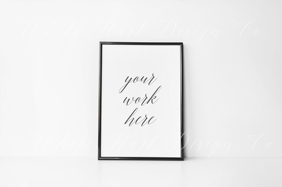 A4规格画框相框样机 A4 black frame mock up – 8×12″