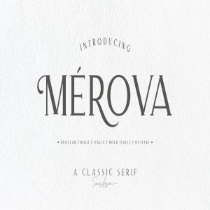 经典优雅外观衬线英文字体下载 Merova – Classic Serif (5 Fonts)