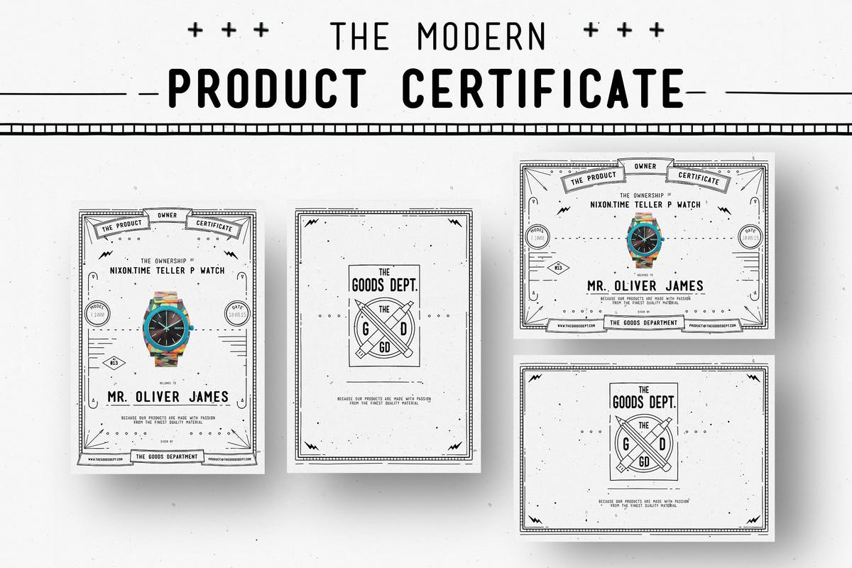 实用易用产品证书设计模板 Modern Product Certificate