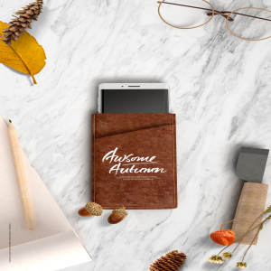 秋季主题多用途大理石背景海报设计模板