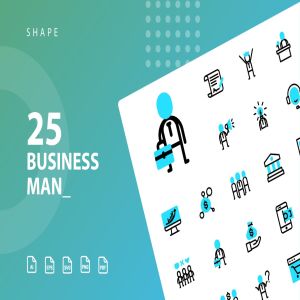 商业主题矢量图形图标设计素材 Businessman Shape