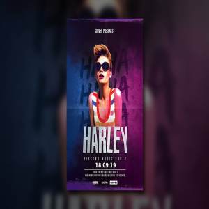 电子音乐派对海报传单模板  Electro Squad Party