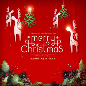 圣诞新年问候祝福海报psd素材