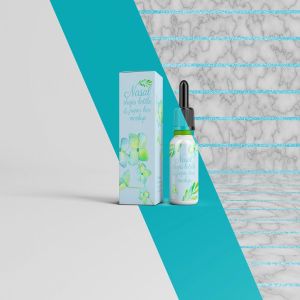 化妆品滴瓶外观/包装纸盒样机 Nasal Drops Bottle/ Paper Box Mockup