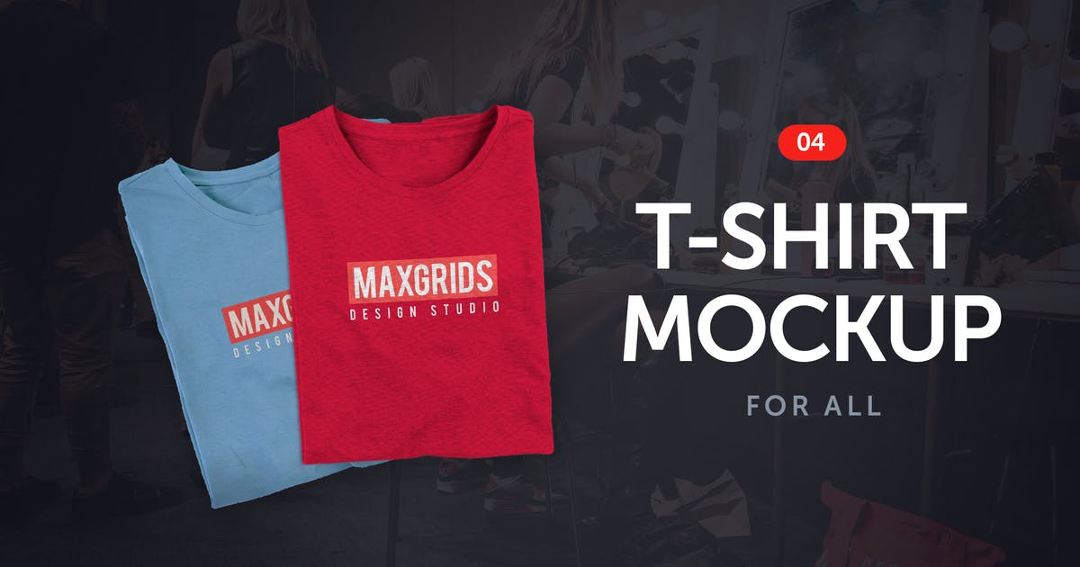 男士T恤印花设计堆叠效果图样机模板04 T-Shirt Mockup 04