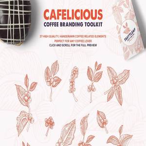 咖啡品牌专业Logo设计模板合集 Cafelicious – Coffee Branding Kit插图2