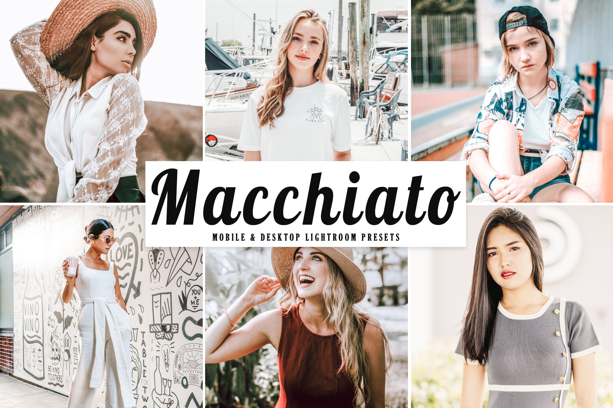 柔和亮色人像摄影旅游摄影后期调色滤镜LR预设 Macchiato Mobile & Desktop Lightroom Presets