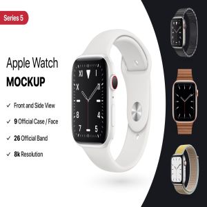 2019年第五代Apple Watch智能手表样机模板 Apple Watch Mockup Series 5插图1
