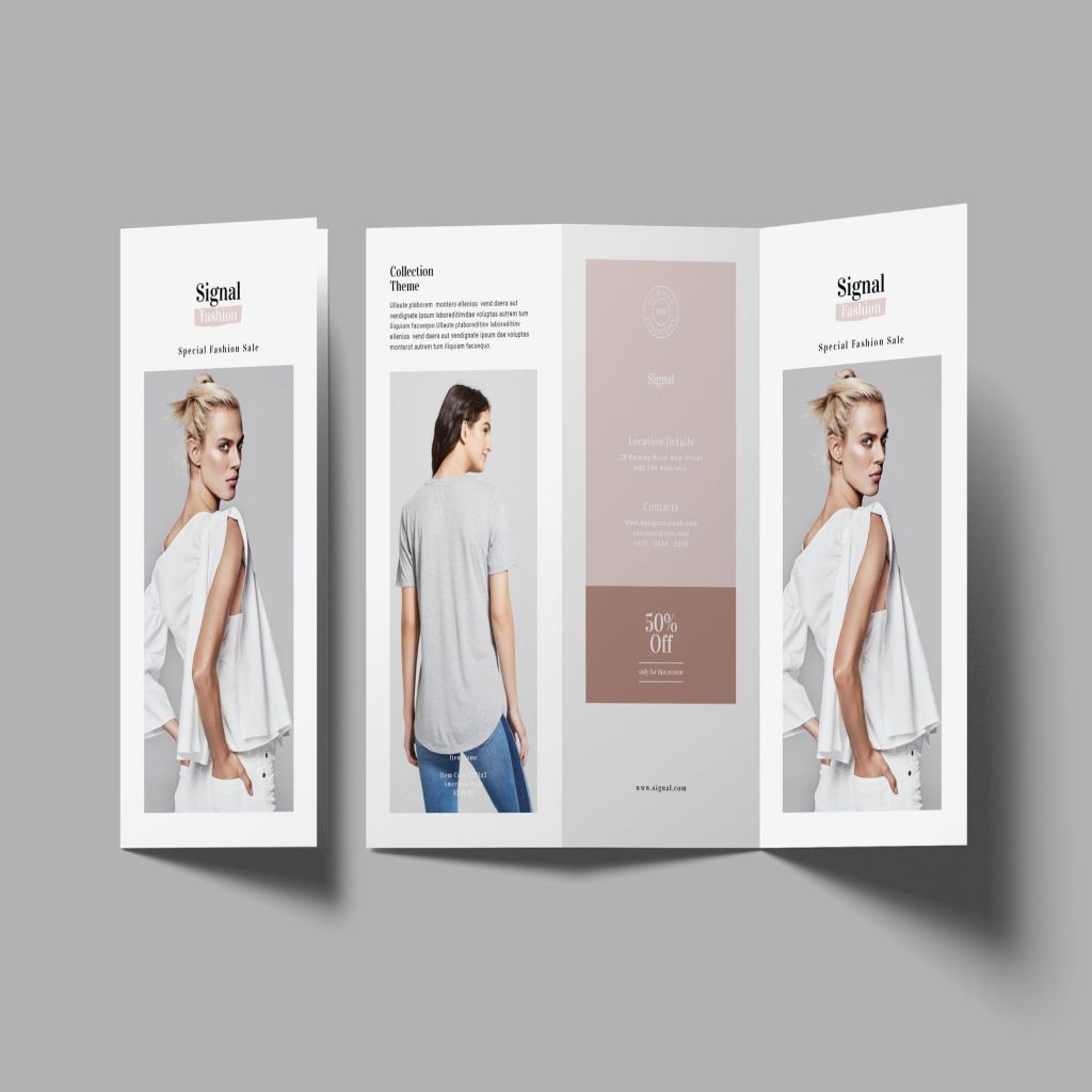 时尚行业三折页宣传页设计模板fashiontrifoldbrochure