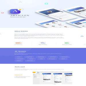 多功能多用途 APP UI 套件 Articlex Multipurpose iOS Ui Kit（75+界面模板，for Sketch）