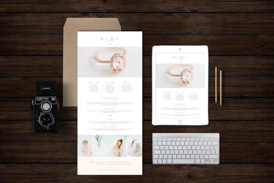 工作室或个人创意广告宣传模板  Boudoir Newsletter Template