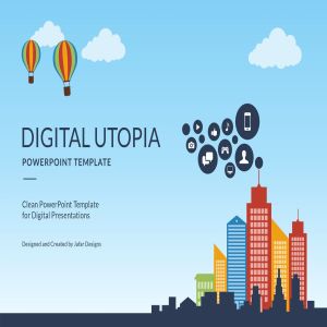 数据信息科技风格PPT幻灯片模板下载 Digital Utopia PowerPoint Template