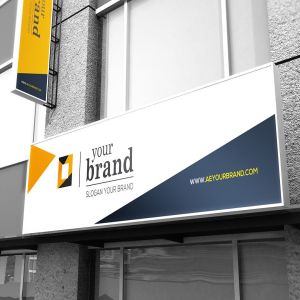 高品质的多用途时尚品牌设计门头设计VI样机展示模型mockups