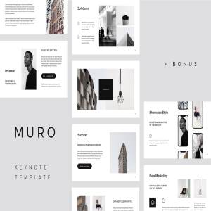 简洁现代极简主义提Keynote幻灯片模板 MURO – Keynote Template + Big Bonus