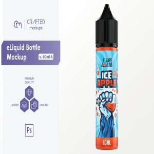 60ml装电子烟烟油瓶外观设计样机模板 eLiquid Bottle Mockup v. 60ml-A