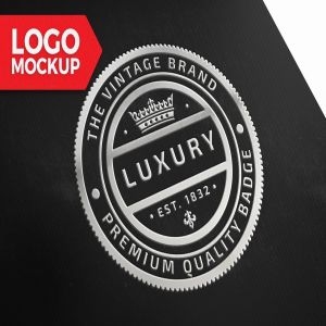 品牌商标＆Logo设计预览样机模板 Silver Logo Mockup