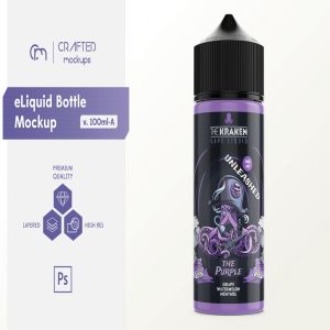 100ml电子烟烟油瓶设计效果图样机模板 eLiquid Bottle Mockup v 100ml-A