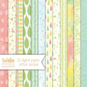 亚麻质地花卉纸张纹理 Floral Paper, linen texture