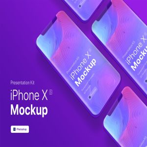 iPhone Xs手机多屏幕平铺演示样机模板 iPhone XS app mobile showcase Mock-Up
