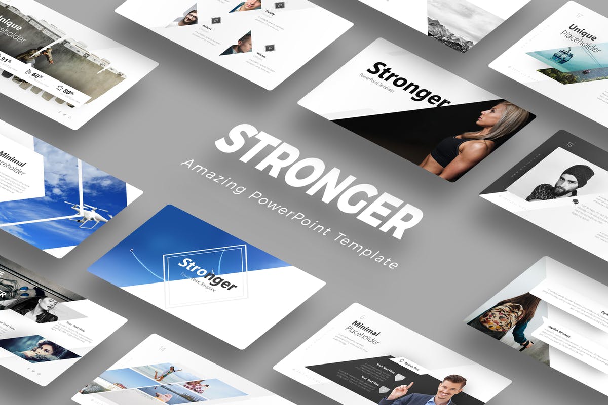 年轻时尚主题功能强大高效PPT幻灯片演示模板 Stronger PowerPoint Template