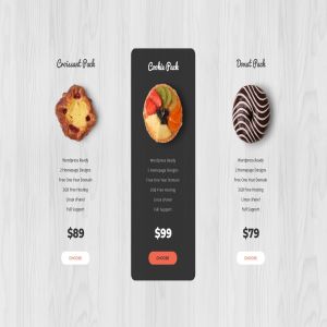 蛋糕订购网站套餐价格表设计模板素材 Price Table 44 – Delicious Style