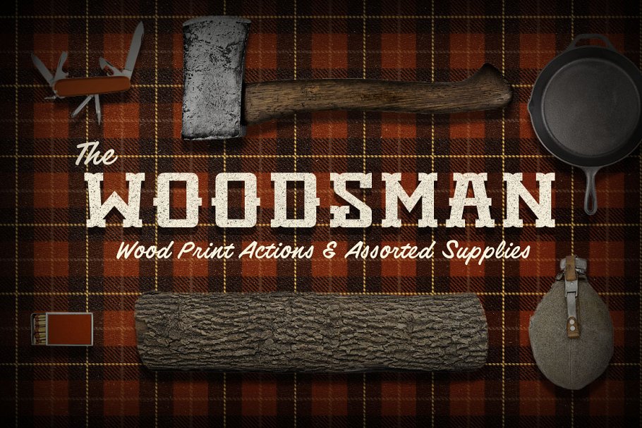 做旧木纹纹理PSD动作合集 The Woodsman-PSD Actions