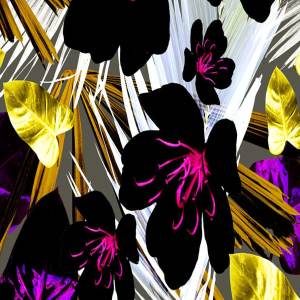 带叶花卉无缝纹理 Seamless floral patterns with leaves