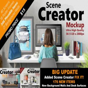 5K分辨率高清场景设计素材包 SCENE CREATOR 5K Mockup