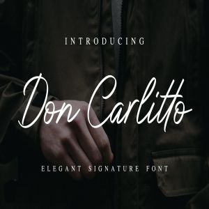 优雅钢笔签名书法字体下载 Don Carlitto – Elegant Signature Font